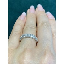 Luxury 3.00Ct Round Cut Lab Grown Diamond Eternity Wedding Ring 14K White Gold picture