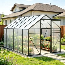 6x6 6x8 6x10 8x6 8x10 FT Outdoor Greenhouse with Sliding Door & Vents for Garden picture