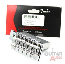 Genuine Fender Big Block High/Hi-Mass Mexican Strat Chrome Tremolo Bridge w/Logo picture