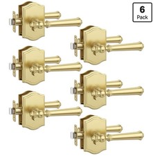 Asidrama Brushed Gold Passage Door Handles 6 Pack Classic Interior Lever No Lock picture