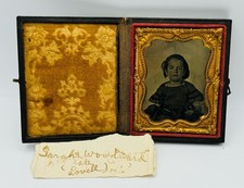 Daguerreotype Portrait of Young Girl in Ornate Case with Named Tag 1850-1860 picture