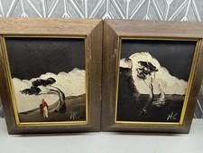 Set 2 Homer Costello Signed Original Oil Paintings Palette Knife Coastal Art picture