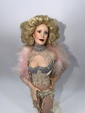 Patricia Rose Vegas 1996 Signed 20 in Porcelain Doll w/ Display Stand picture