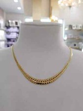 18K YELLOW GOLD SERPENTINE CHAIN 17.72 INCHES, WIDTH 6/7 MM, MADE IN ITALY picture