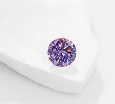 1.10 CT Round Cut, Fancy Purple Color VVS1 Clarity Diamond 6.75 MM Gemstone+ Gif picture