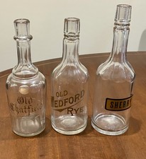 3 Pre Prohibition Back Bar Bottles Old Chatfield, Old Medford Rye, and Sherry picture
