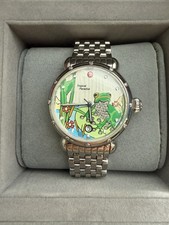 Rare NOS Michele CSX Tropical Paradise Diamond Frog 36mm Quartz Watch 1/750 picture