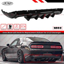 For 15-23 Dodge Challenger AMPP LED Gloss Black Rear Bumper Diffuser Replacement picture