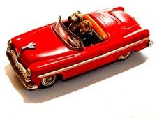 VINTAGE TIN FICTION TOY CAR WITH DRIVER AND DOG RARE JAPAN 1950 picture