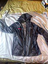 Columbia Omni-Tech Takeuchi Jacket Mens Large Black Hooded Rain Shell Embroidere picture