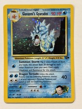 2000 Pokemon Gym Challenge Giovanni's Gyarados 5/132 Holo Swirl picture