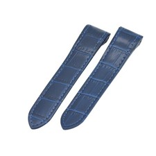 20mm Navy Blue Leather Watch Strap For Cartier Santos picture
