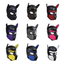 Unisex Neoprene Full Head Muzzle Detachable Puppy Hood Mask Cosplay Costumes picture
