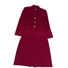 Vintage Andrea Viccaro Redish Wool Skirt Suit Women’s 4P Petite Two Piece Set picture