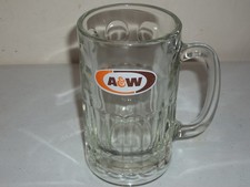Vintage A&W Root Beer 5 3/4” Mug Heavy Glass Dimples/Columns no chips Nice L@@K picture