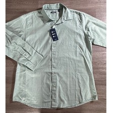 IZOD Mens XL Sage Green Long Sleeve Button Down Wicking Quick Dry Shirt NWT picture
