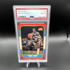 Fleer 1986-87 Johnny Moore San Antonio Spurs #76 PSA Graded 8 Base Set picture