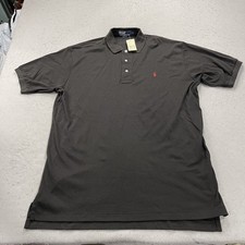 VINTAGE Polo Ralph Lauren Polo Shirt Mens Large Black 100% Pima Cotton Pony NWT picture