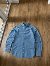 Suitsupply Men's Blue Cotton denim shirt Size: 40 picture
