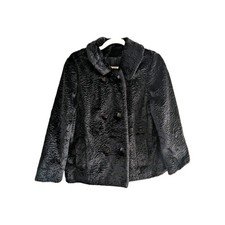 Saks Fifth Avenue Vintage 50s 60s Persian Lamb Faux Fur Swing Coat Jacket S M picture