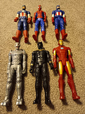 Marvel Mixed Lot 6 Action Figures Captain America Spider-Man Iron Man Plastic picture