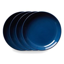 Stoneware 4-Pc Meal Bowl Set, Handcrafted Artisanal Double Bead Cereal picture