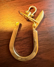Vintage rare  18k solid gold key ring style charm holder  picture