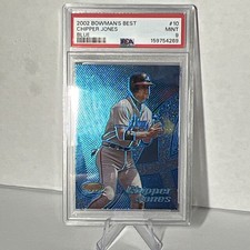 🔥 2002 Bowman's Best Chipper Jones Blue /300 #10 Braves PSA 9 🔥 POP 2 🔥  picture