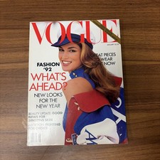 Vintage 90s Vogue Magazine Cindy Crawford Big Four Supermodels Prince Jan 1992 picture