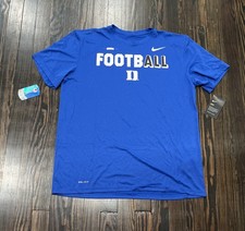Nike Duke Blue Devils Football Dri Fit T Shirt Men’s XL Blue Polyester NEW picture