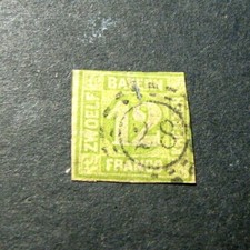 Germany-Bavaria Stamp Scott# 13 Numerical 1862 Has a sealed tear L400 picture