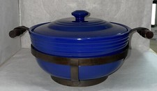 Dutch Oven Hall’s Casserole Blue Hall’s Superior Quality Kitchenware Vintage   picture