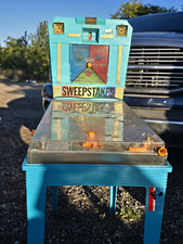 Vtg 1970s Louis Marx Sweepstakes Electric Pinball Machine w Stand & Balls Works  picture