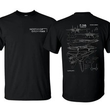 F-14A Tomcat Blueprint T-Shirt Vintage Jet Fighter Graphic Tee Gift for Men picture