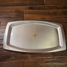 Vintage 1950s MIRRO Medallion MCM Atomic Starburst Serving Tray USA picture