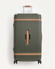 Paravel Aviator Trunk Checked Spinner Suitcase Travel Luggage Safari Green picture