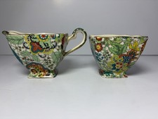 Vintage Royal Winton Grimwades Paisley Chintz Creamer & Sugar Bowl Set Ascot  picture