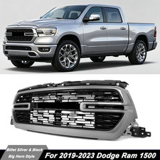 For 2019-2024 Ram 1500 Big Horn 68366528AH Billet Silver Metallic Grille Grill picture