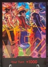 • Ace Luffy Sabo • DON Card 3rd Anivesary Holo Promo Foil TCG NM picture