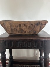 Early Antique Primitive Hand Carved Wood Trencher Bowl picture
