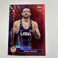 2024 Topps Chrome U.S. Olympic - David Taylor Red refractor /5 card  picture