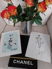 2 EXCLUSIVE DRAWINGS - BY KARL LAGERFELD/CHANEL. picture