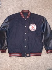 VINTAGE J H DESIGN BOSTON RED SOX MLB REVERSIBLE VARSITY JACKET sz XL picture