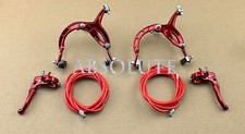 AltaLine BMX Brake FRONT & REAR SET Alloy RED Bike Bicycle Caliper Cable Lever. picture