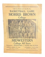 Vintage 1949 Morris Brown College vs Midwest All Stars HBCU Basketball Program picture