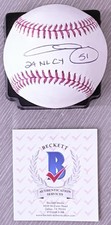 CHRIS SALE WITH 24 NL CY BECKETT AUTHENTICATED SIGNED NEW MAJOR LEAGUE BASEBALL picture