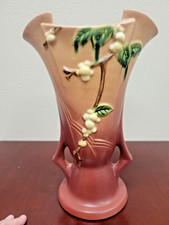 Beautiful ~ Roseville Pottery Snowberry Pink  Pottery Vase IV2-12 ~ Large Vase picture