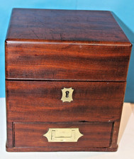 Antique Georgian Mahogany Apothecary Box Medical Chest Wood Brass Victorian picture