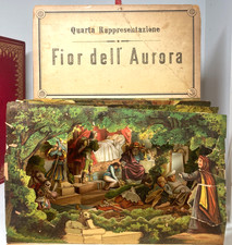 1883 Hoepli Italian Pop-Up Paper Theater Little Red Riding Hood Sleeping Beauty picture