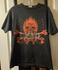 Vintage 1997 Metallica Pushead Rebel Flaming Skull Shirt Medium Giant Tag Heavy picture